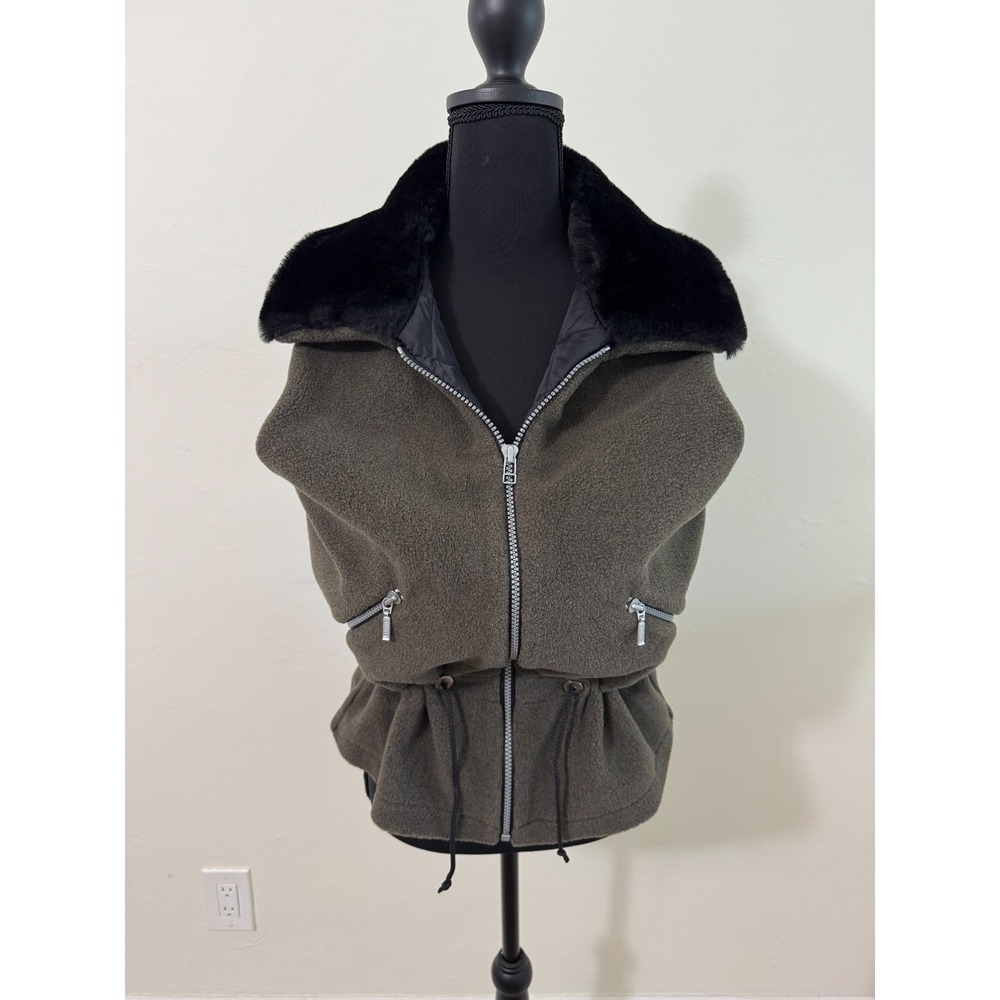 NILS Resort Collection Small Vest Sherpa Fleece Full Zip Fur Collard Apres Ski